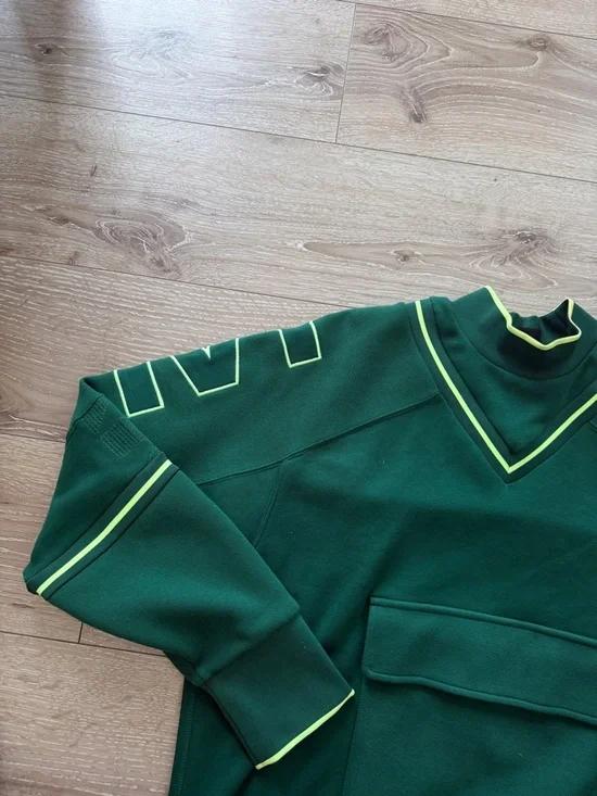 IVY PARK Green Crewneck Sweater with Yellow Trim - Picture 2 of 8